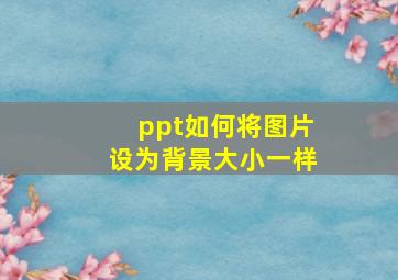 ppt如何将图片设为背景大小一样