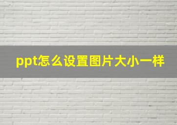 ppt怎么设置图片大小一样