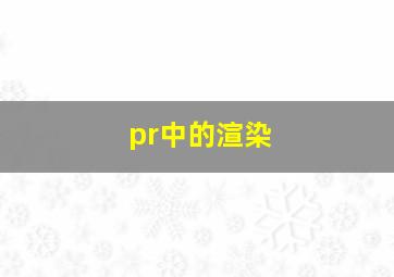 pr中的渲染