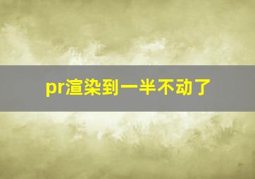 pr渲染到一半不动了