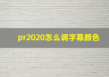 pr2020怎么调字幕颜色