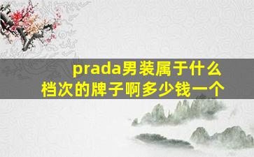 prada男装属于什么档次的牌子啊多少钱一个