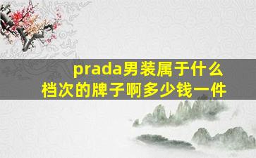 prada男装属于什么档次的牌子啊多少钱一件