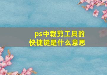 ps中裁剪工具的快捷键是什么意思