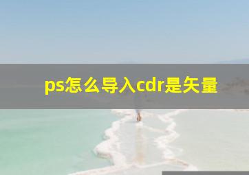 ps怎么导入cdr是矢量