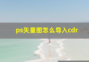 ps矢量图怎么导入cdr