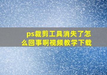 ps裁剪工具消失了怎么回事啊视频教学下载