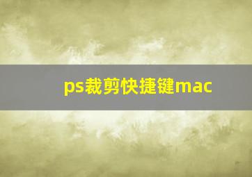 ps裁剪快捷键mac