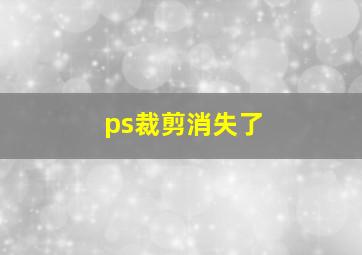 ps裁剪消失了