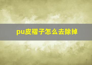 pu皮褶子怎么去除掉