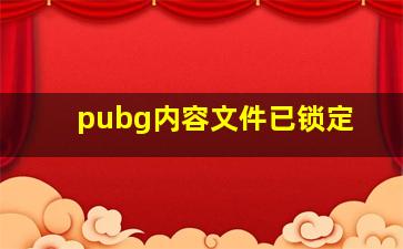 pubg内容文件已锁定