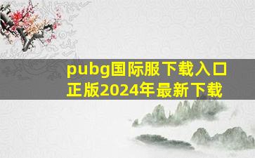 pubg国际服下载入口正版2024年最新下载