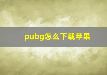 pubg怎么下载苹果