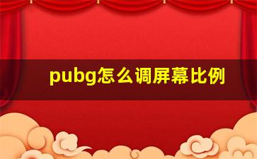 pubg怎么调屏幕比例