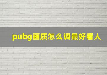 pubg画质怎么调最好看人