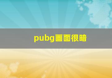 pubg画面很暗