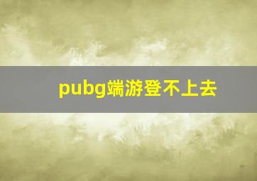 pubg端游登不上去