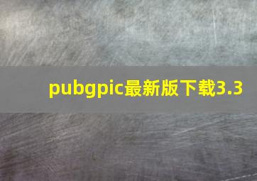 pubgpic最新版下载3.3