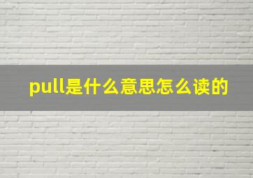 pull是什么意思怎么读的