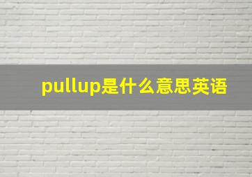 pullup是什么意思英语