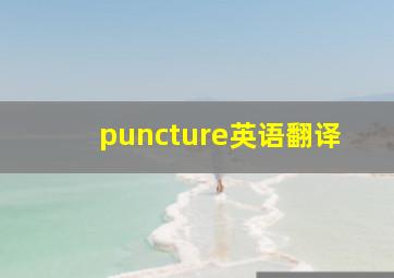 puncture英语翻译