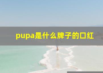 pupa是什么牌子的口红