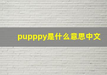 pupppy是什么意思中文