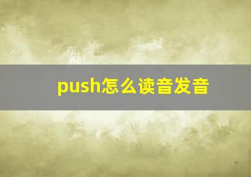 push怎么读音发音