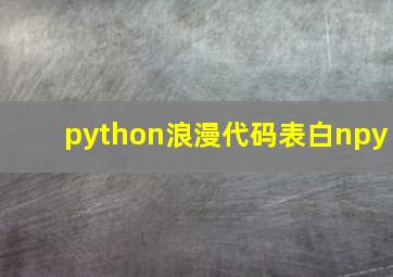 python浪漫代码表白npy