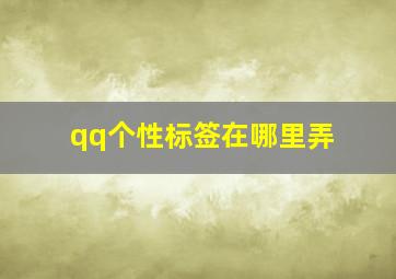 qq个性标签在哪里弄