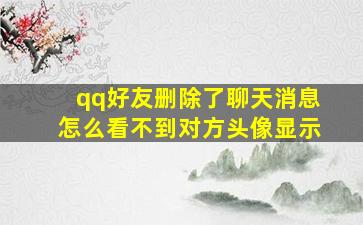 qq好友删除了聊天消息怎么看不到对方头像显示