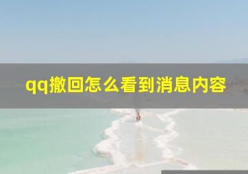 qq撤回怎么看到消息内容