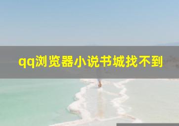 qq浏览器小说书城找不到