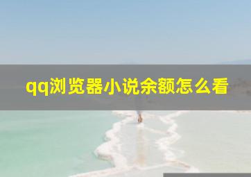 qq浏览器小说余额怎么看