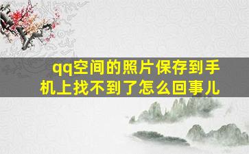 qq空间的照片保存到手机上找不到了怎么回事儿