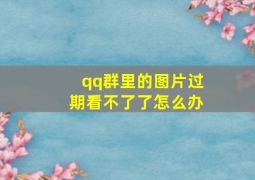 qq群里的图片过期看不了了怎么办