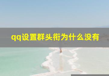 qq设置群头衔为什么没有