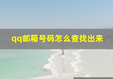 qq邮箱号码怎么查找出来