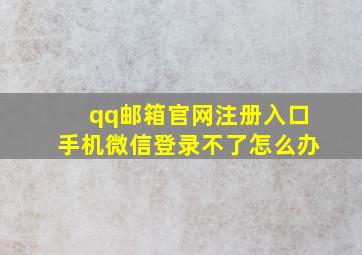 qq邮箱官网注册入口手机微信登录不了怎么办