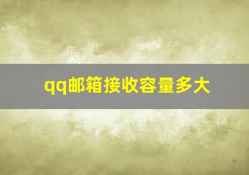 qq邮箱接收容量多大