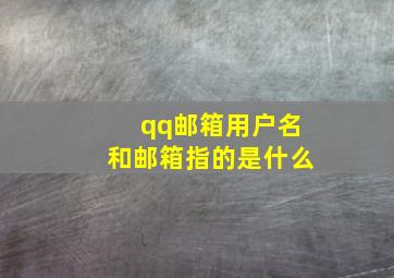 qq邮箱用户名和邮箱指的是什么