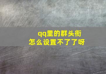 qq里的群头衔怎么设置不了了呀