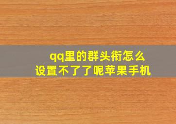 qq里的群头衔怎么设置不了了呢苹果手机