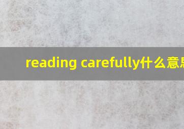 reading carefully什么意思