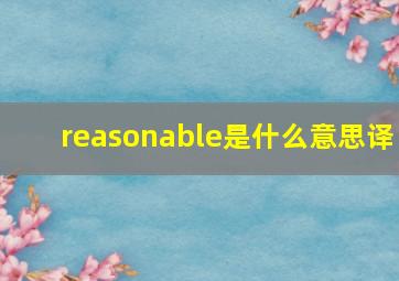 reasonable是什么意思译