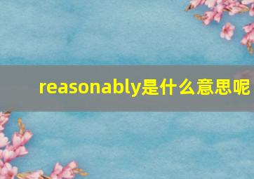 reasonably是什么意思呢