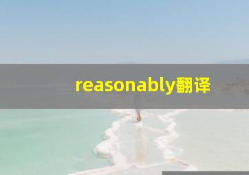 reasonably翻译