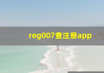 reg007查注册app