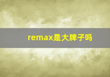 remax是大牌子吗