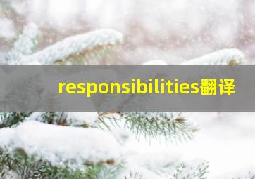 responsibilities翻译